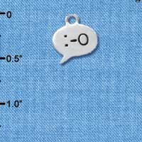 C4293 tlf - :-O - Surprise Emoticon - Silver Plated Charm (6 per package)