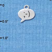 C4294 tlf - ;- ) - Winking Emoticon - Silver Plated Charm (6 per package)