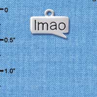 C4296 tlf - lmao - Laughing My A** Off - Text Chat - Silver Plated Charm (6 per package)
