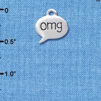 C4303 tlf - omg - Oh My God - Text Chat - Silver Plated Charm (6 per package)