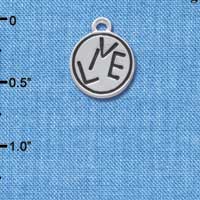 C4307 tlf - Live in Circle - 2 Sided - Silver Plated Charm (6 per package)