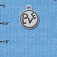 C4308 tlf - Love in Circle - 2 Sided - Silver Plated Charm (6 per package)