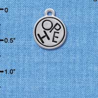 C4309 tlf - Hope in Circle - 2 Sided - Silver Plated Charm (6 per package)