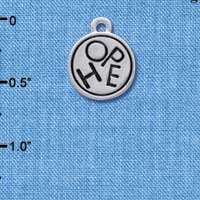 C4309 tlf - Hope in Circle - 2 Sided - Silver Plated Charm (6 per package)