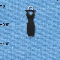 C4401 tlf - Little Black Dress - Silver Plated Charm (6 per package)