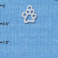C4418 tlf - Small Open Paw - Silver Plated Charm (6 per package)