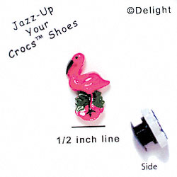 CROC-0057D* - Flamingo Pink Mini (Left & Right) - Crocs<SMALL><SUP>TM</SUP></SMALL> Decoration Charm (12 per package)