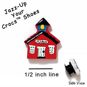 CROC-0069C - School House Red Mini - Crocs<SMALL><SUP>TM</SUP></SMALL> Decoration Charm (12 per package)