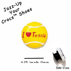 CROC-0072C - Tennis Ball I Love Tennis Mini - Crocs<SMALL><SUP>TM</SUP></SMALL> Decoration Charm (12 per package)