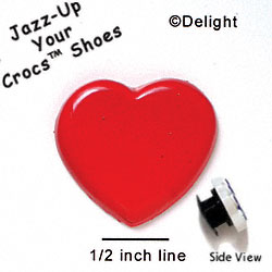 CROC-0211 - Heart-Red/Large - Crocs<SMALL><SUP>TM</SUP></SMALL> Decoration Charm (12 per package)