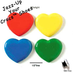 CROC-0214 - Heart-Assorted Colors/Medium - Crocs<SMALL><SUP>TM</SUP></SMALL> Decoration Charm (12 per package)