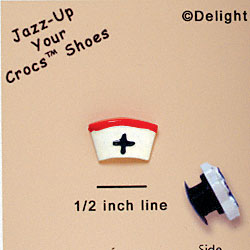 CROC-0217A - Nurse Hat Mini - Crocs<SMALL><SUP>TM</SUP></SMALL> Decoration Charm (12 per package)