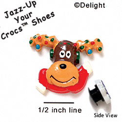 CROC-0469 - Reinder-Lights/Scarf/Medium - Crocs<SMALL><SUP>TM</SUP></SMALL> Decoration Charm (12 per package)