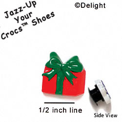 CROC-0545 - Present-Red/Grn.Bow/Mini - Crocs<SMALL><SUP>TM</SUP></SMALL> Decoration Charm (12 per package)