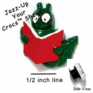 CROC-0818 - Book Worm-Reading - Crocs<SMALL><SUP>TM</SUP></SMALL> Decoration Charm (12 per package)