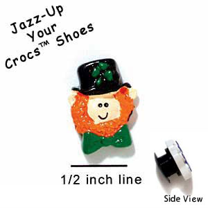 CROC-1156 - Irishman Face Mini - Crocs<SMALL><SUP>TM</SUP></SMALL> Decoration Charm (12 per package)