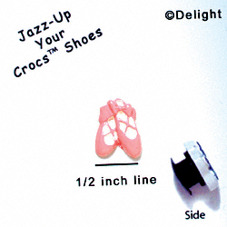 CROC-2217 - Ballet Shoes Pink Bow Mini - Crocs<SMALL><SUP>TM</SUP></SMALL> Decoration Charm (12 per package)