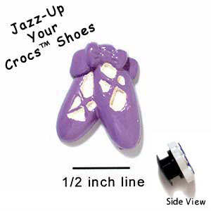 CROC-2222 - Ballet Shoes Purple Bow Small - Crocs<SMALL><SUP>TM</SUP></SMALL> Decoration Charm (12 per package)