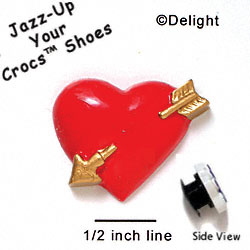 CROC-2373* - Heart Red Arrow Gold Medium - Crocs<SMALL><SUP>TM</SUP></SMALL> Decoration Charm (12 per package)