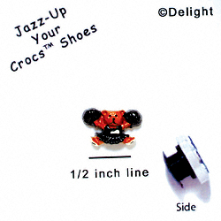 CROC-2550 - Cheerleader Bear Black Mini - Crocs<SMALL><SUP>TM</SUP></SMALL> Decoration Charm (12 per package)