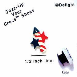CROC-2637 - Firecracker USA Mini - Crocs<SMALL><SUP>TM</SUP></SMALL> Decoration Charm (12 per package)