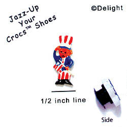CROC-2654 - Uncle Sam Bear USA Mini - Crocs<SMALL><SUP>TM</SUP></SMALL> Decoration Charm (12 per package)