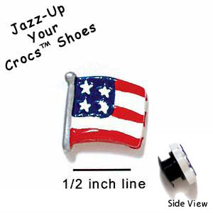 CROC-2657 - USA Flag Mini - Crocs<SMALL><SUP>TM</SUP></SMALL> Decoration Charm (12 per package)