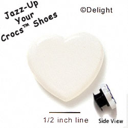 CROC-2674 - Heart Flat White Large - Crocs<SMALL><SUP>TM</SUP></SMALL> Decoration Charm (12 per package)