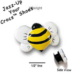 CROC-2792 - Bee Front Yellow - Crocs<SMALL><SUP>TM</SUP></SMALL> Decoration Charm (12 per package)