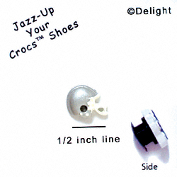 CROC-3142* - Football Helmet Silver Mini - Crocs<SMALL><SUP>TM</SUP></SMALL> Decoration Charm (12 per package)