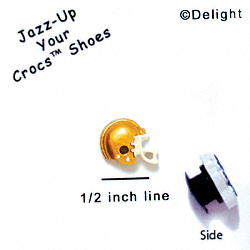 CROC-3143* - Football Helmet Gold Mini - Crocs<SMALL><SUP>TM</SUP></SMALL> Decoration Charm (12 per package)