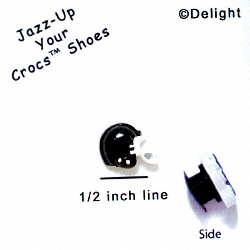 CROC-3144* - Football Helmet Black Mini - Crocs<SMALL><SUP>TM</SUP></SMALL> Decoration Charm (12 per package)