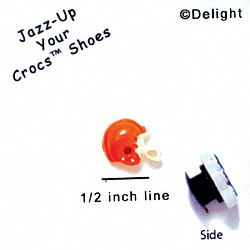 CROC-3145* - Football Helmet Orange Mini - Crocs<SMALL><SUP>TM</SUP></SMALL> Decoration Charm (12 per package)