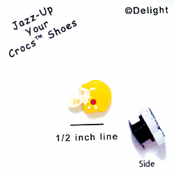 CROC-3146* - Football Helmet Yellow Mini - Crocs<SMALL><SUP>TM</SUP></SMALL> Decoration Charm (12 per package)