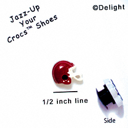 CROC-3149* - Football Helmet Maroon Mini - Crocs<SMALL><SUP>TM</SUP></SMALL> Decoration Charm (12 per package)