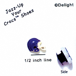 CROC-3150* - Football Helmet Purple Mini - Crocs<SMALL><SUP>TM</SUP></SMALL> Decoration Charm (12 per package)