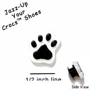 CROC-3152 - Paw Black Mini - Crocs<SMALL><SUP>TM</SUP></SMALL> Decoration Charm (12 per package)