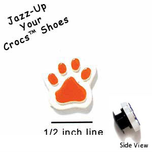 CROC-3153 - Paw Orange Mini - Crocs<SMALL><SUP>TM</SUP></SMALL> Decoration Charm (12 per package)