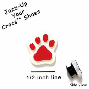 CROC-3155 - Paw Red Mini - Crocs<SMALL><SUP>TM</SUP></SMALL> Decoration Charm (12 per package)