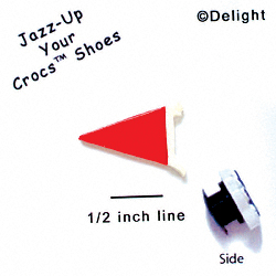 CROC-3171 - Pennant Red Mini - Crocs<SMALL><SUP>TM</SUP></SMALL> Decoration Charm (12 per package)