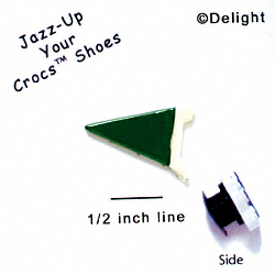 CROC-3175 - Pennant Green Mini - Crocs<SMALL><SUP>TM</SUP></SMALL> Decoration Charm (12 per package)