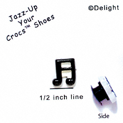CROC-3253 - Musical Notes BLACK & WHITE Mini - Crocs<SMALL><SUP>TM</SUP></SMALL> Decoration Charm (12 per package)