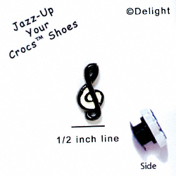 CROC-3254 - Clef Note BLACK & WHITE Mini - Crocs<SMALL><SUP>TM</SUP></SMALL> Decoration Charm (12 per package)