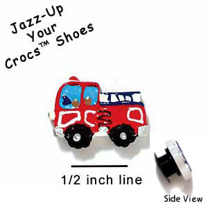 CROC-3291 - Fire Engine Mini Red - Crocs<SMALL><SUP>TM</SUP></SMALL> Decoration Charm (12 per package)