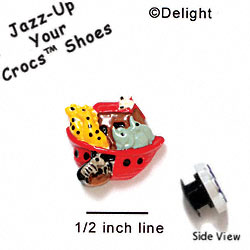 CROC-3353 - Noah's Ark Red Mini - Crocs<SMALL><SUP>TM</SUP></SMALL> Decoration Charm (12 per package)