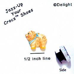 CROC-3357* - Pig Kerchief Blue Mini - Crocs<SMALL><SUP>TM</SUP></SMALL> Decoration Charm (12 per package)