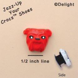 CROC-3359 - Bulldog Red Medium - Crocs<SMALL><SUP>TM</SUP></SMALL> Decoration Charm (12 per package)