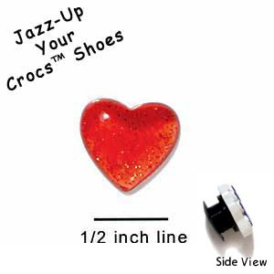 CROC-3385 - Heart Glitter Red Mini - Crocs<SMALL><SUP>TM</SUP></SMALL> Decoration Charm (12 per package)