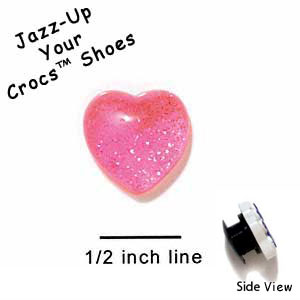 CROC-3388 - Heart Glitter Pink Mini - Crocs<SMALL><SUP>TM</SUP></SMALL> Decoration Charm (12 per package)