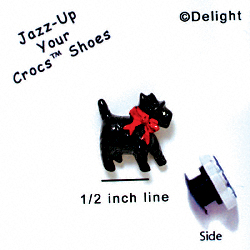 CROC-3390* - Scottie Black Bow Red Mini - Crocs<SMALL><SUP>TM</SUP></SMALL> Decoration Charm (12 per package)